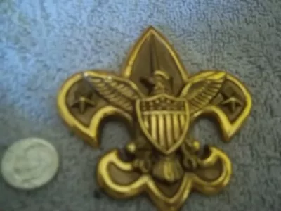 Vintage Heavy Solid Brass Boy Scout Eagle Emblem Paperweight Wall Hanger. • $12.99