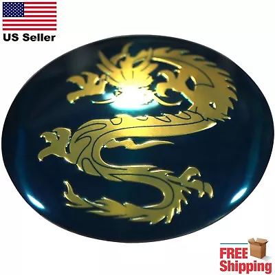 DOME SHAPE 3D Metal Dragon Auto Sticker Decal Emblem 2.20  (Green & Gold) • $5.94