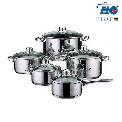 $89.99 • Buy ELO Germany Stainless Steel 10 Piece Kitchen Induction Cookware Pots And Pan Set