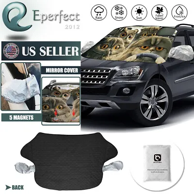 Car Windshield Snow Cover Magnetic Sun Shade Protector Winter Dust Frost Guard • $13.99