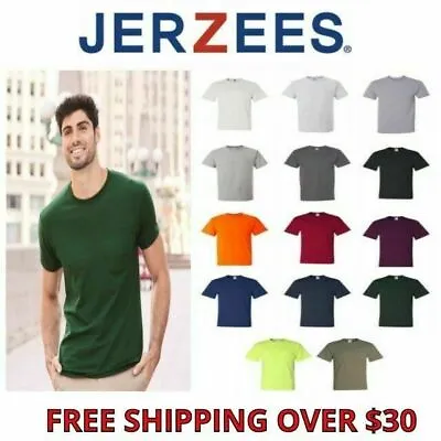 JERZEES Mens Heavyweight Blend 50/50 T Shirt With Pocket Tee Big Sizes S-5X 29P • $9.99