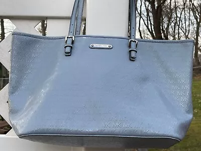 Michael Kors Jet Set Saffiano Leather Blue Monogram Lg Tote • $95