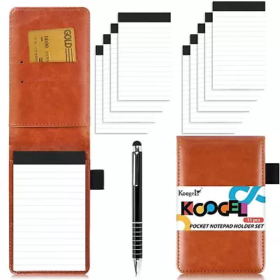 Koogel 11PCS Pocket Notepad Holder Set Mini Notepad Flip Notepad With 180 Sheets • $13.83
