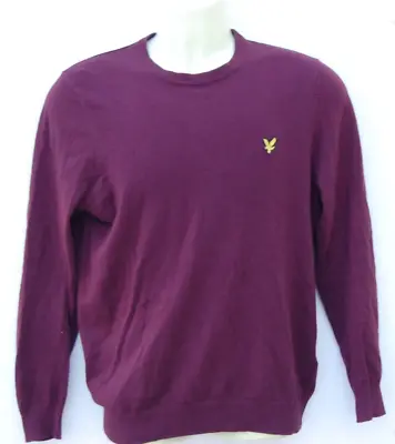 £14.99 • Buy LYLE & SCOTT Wool Blend Maroon Golf Sweater Jumper Medium Pit To Pit 21inch