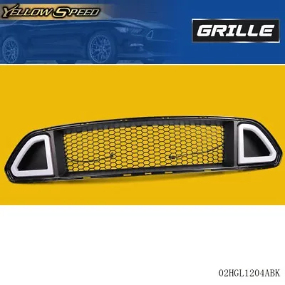 Front Hood Upper Mesh Grille W/ White DRL LED Light Fit For 15-2017 Ford Mustang • $41.60