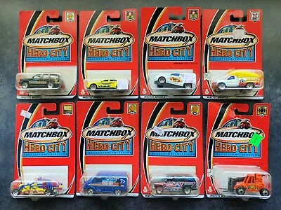 Lot/8 NEW Matchbox Hero City Collection 2002 NIP Taxi Forklift Dune Buggy Tahoe • $19.99