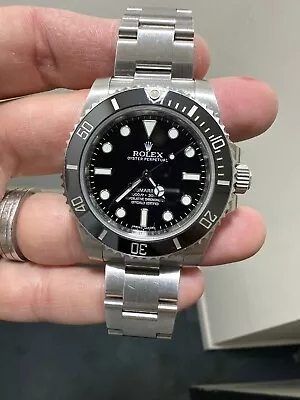 Rolex Submariner Mens Black Steel Automatic Ceramic Watch 114060LN • $9890