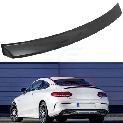 Carbon Fiber Window Roof Spoiler For Mercedes-Benz C300 C43 AMG C63 AMG S Black • $75.19