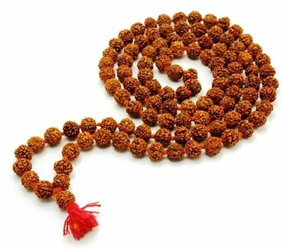 Rudraksha Mala 8mm Beads 108+1 Beads Japa Mala 100% Natural RELIGIOUS Rosary FS • $6.20