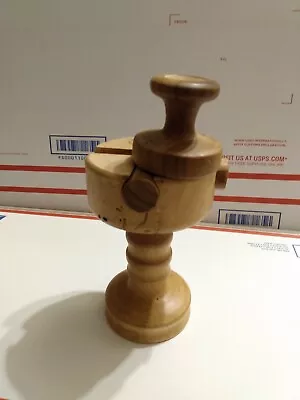 Vintage Carved Wood Wooden Fidget Two Hand Toy Spinner  Rotating  • $30