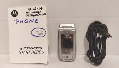 Motorola MPx220 Vintage Rare Silver Cell Phone With Manual And Charging Cord GSM • $28