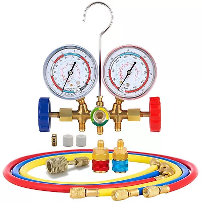 R-12 R-22 R134-a Manifold Gauge Set HVAC A/C Refrigeration Charging Service F7C5 • $29.98