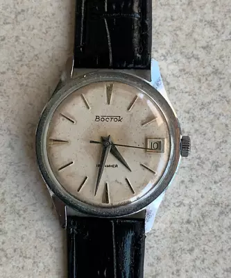 Watch  VOSTOK  USSR Soviet Mechanical Vintage Classic Wrist Watch. • $1.25