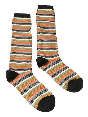 Missoni GM00CMD5218 0003 Green/Tan Striped Boot Socks • $15.99