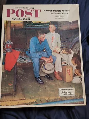 Vintage NORMAN ROCKWELL Sat Eve POST Jigsaw Puzzle  OFF TO COLLEGE  Parker Bros  • $20