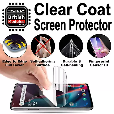 Samsung Galaxy Clear Coat Self-Healing HydroGel Film Screen Protector Cover • £7.99