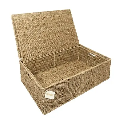£69.99 • Buy Woodluv Set Of 2 Seagrass Under Bed Storage Box Chest Basket - Large & Extra Lrg