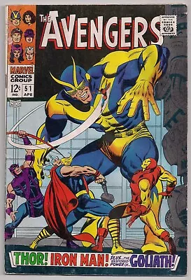 Avengers #51 Marvel 1967 G+ 2.5 Goliath Hercules Hawkeye Iron Man Thor • $12.99