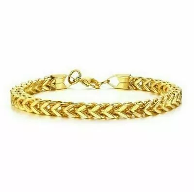 Men's Stainless Steel Curb Cuban Link Chain Bracelet Bangle Party Totem Jewelry • £3.99