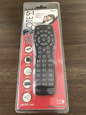 Vibe Axcess 5 In 1 Universal Remote Control HDTV DVR DVD AUX Satellite • $7.99