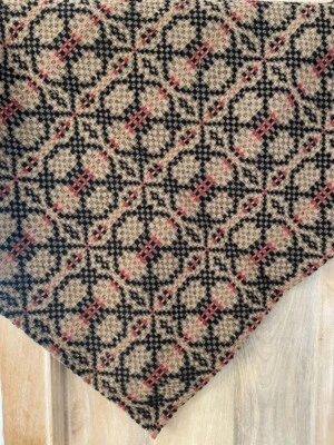 $19.90 • Buy New Primitive Colonial RED BLACK KNOT TABLE SQUARE Woven Coverlet Tablecloth 34 