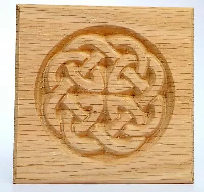 *SET Of 4* Celtic  Dara Knot - Carved Rosette Block  4.5  X 3/4   Oak Pine MDF • $20.75