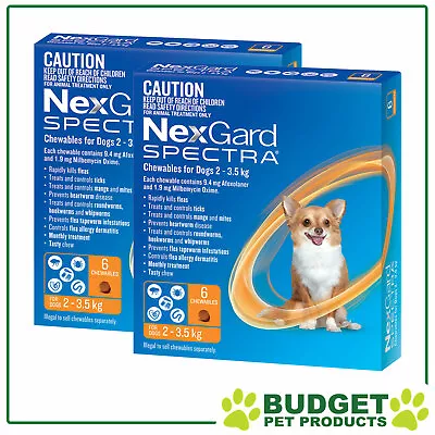 EXP 02/25 - NexGard Spectra Chewables For Dogs Orange 2-3.5kg 12 Pack • $160.99