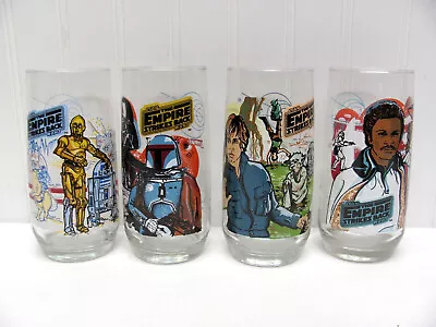 Vintage Star Wars Empire Strikes Back 1980 Burger King COMPLETE 4 Glass Set ESB • $51