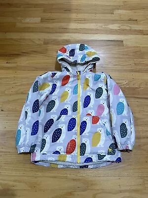 Mini Boden Sherpa Lined Anorak Owl Puffer Jacket Zip Up  Size 7-8 • $24.95