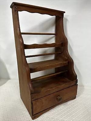 Vintage Wooden 3 Tier Spice Rack Spices Wall Rack • $29.99