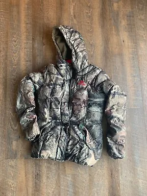 Mossy Oak Break Up Infinity Brown Puffer Jacket ~ Size S (Small) • $27.75