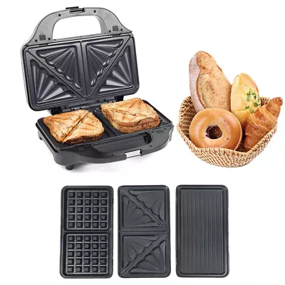 £29.99 • Buy Deep Fill 3-in-1 Grill Sandwich Toaster Waffle Maker Iron Toastie Panini Press