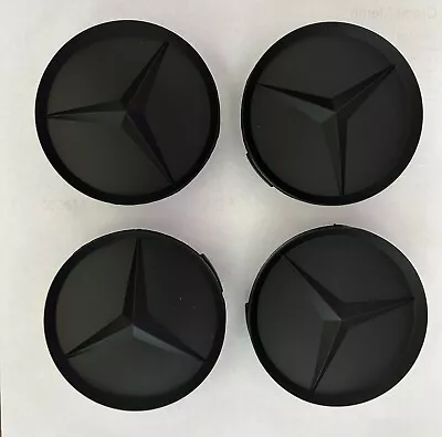 4PCS Mercedes Benz 75MM MATTE BLACK Wheel Center Hub Caps AMG  Emblem Badge • $10.95