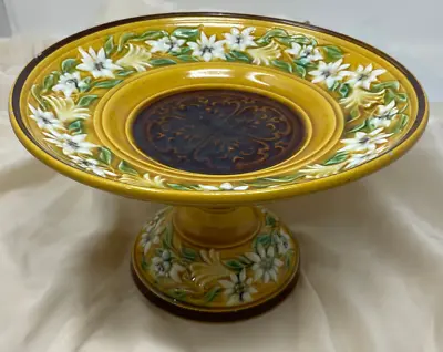 Villeroy & Boch MAJOLICA Footed Comport Cheese Dish Very Unique 5.5  Tall • $50