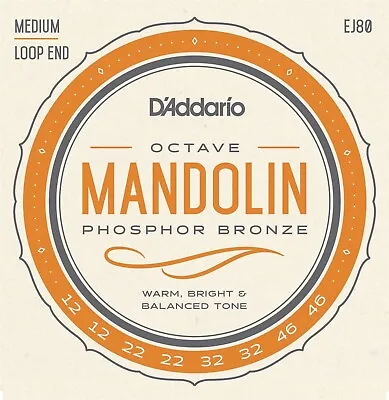 D'Addario Octave Mandolin Strings Phosphor Bronze Medium Loop End • $15.93