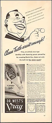 1941 Vintage Ad For Dr. West's Vray`tooth Brush Retro Art Photo.   (021417) • $7.30