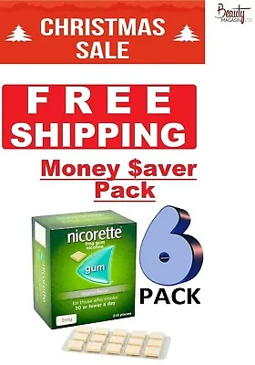 6 X Nicorette ORIGINAL Chewing Gum 2mg 210 Pieces  FREE SHIP TO USA  • $159.99