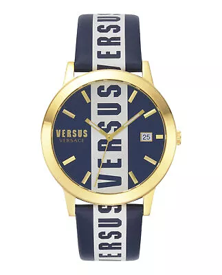 Versus Versace Mens Barbes Ion Plated Yellow Gold 44mm Strap Fashion Watch • $68