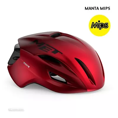 MET MANTA MIPS Aero Road Helmet : RED METALLIC • $299