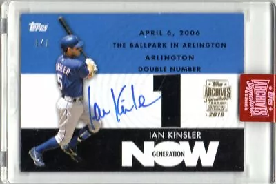 Ian Kinsler 2019 Topps Archives Signature Series Generation Now Sp Auto 1/1! • $99.99