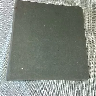 VERY VINTAGE Green Cloth 3-Ring Binder W/15 Pages - New York Loose Leaf Corp. • $6.24