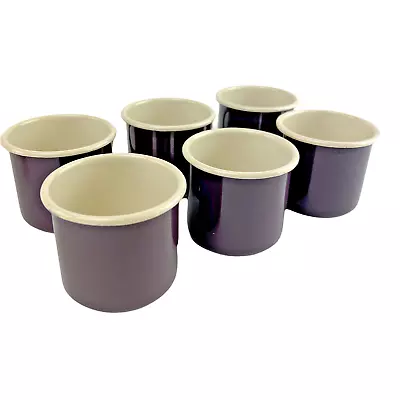 Set Of 6 Enamel Mugs Ideal For Christmas Mulled Wine Green Purple • £9.49