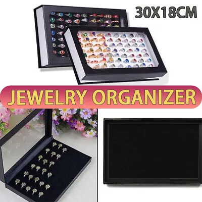 100-slot Jewelry Ring Display Organizer Case Tray Holder Earring Storage Box AU • $12.99