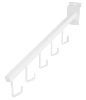 $52.89 • Buy White 5-J-Hook Waterfall For Slatwall - Pack Of 10