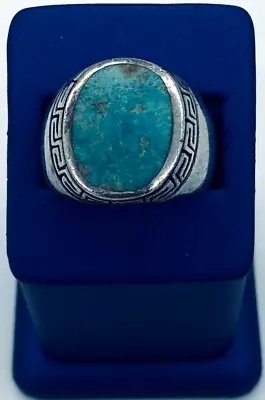 Sterling Silver Turquoise Navajo Lotus Native Vintage Ring Size 12 • $114.99