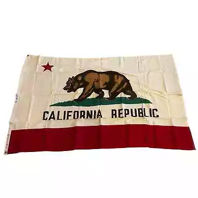 Vintage Ajax Paramount Flag Co California Republic Flag 4x6 100% Cotton USA • $650