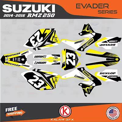 Graphics Decal Kit For Suzuki RMZ250 RMZ 250 2014 2015 2016 Evader - Yellow • $235.92