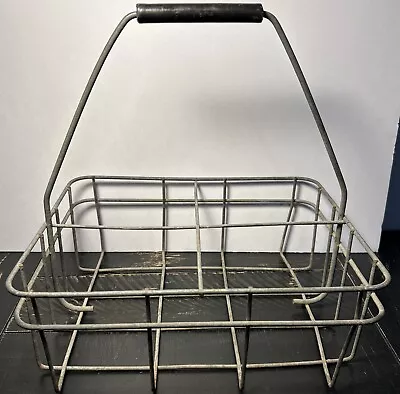 VTG Galvanized Metal Milk Bottle Carrier Caddy Crate  • $35.48