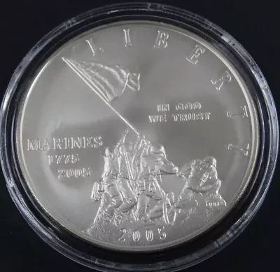 2005-P Marine Corps Unc Silver Dollar US Mint Commemorative $1 Capsule BU • $54.99