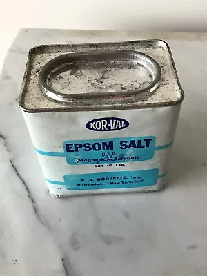 Vintage Kor-Val Epsom Salt Tin 35 Cents • $5